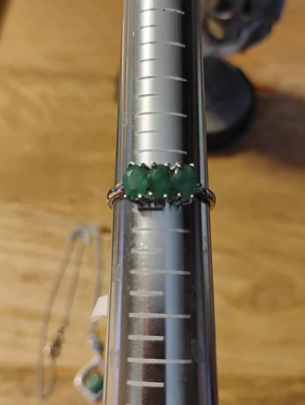 Emerald Necklace & Ring Set - 925 Sterling Silver NWT - Picture 5 of 7